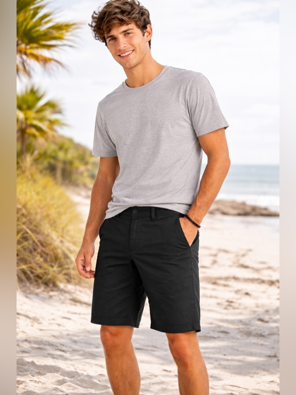 O’Neill Men’s Remark Shorts Black CrossHatch Pattern 30 Waist Below The Knee NWT